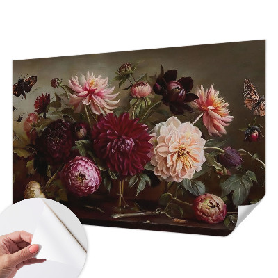 Selbstklebende Fototapete fürs Wohnzimmer mit floralem Motiv