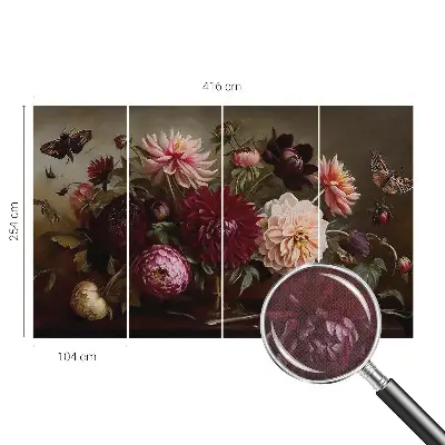 Selbstklebende Fototapete fürs Wohnzimmer mit floralem Motiv