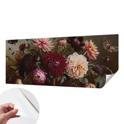 Selbstklebende Fototapete fürs Wohnzimmer mit floralem Motiv