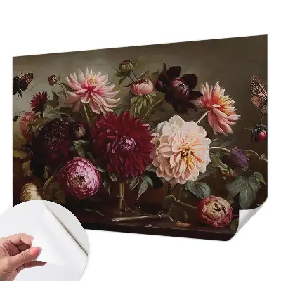 Selbstklebende Fototapete fürs Wohnzimmer mit floralem Motiv