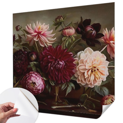 Selbstklebende Fototapete fürs Wohnzimmer Blumenpracht