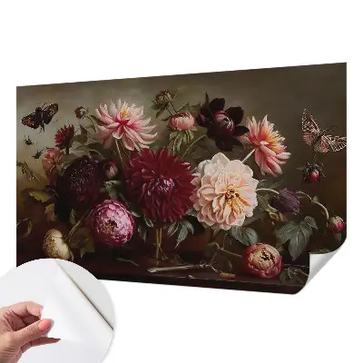 Selbstklebende Fototapete fürs Wohnzimmer mit floralem Motiv