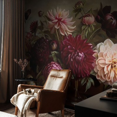 Selbstklebende Fototapete fürs Wohnzimmer Blumenpracht