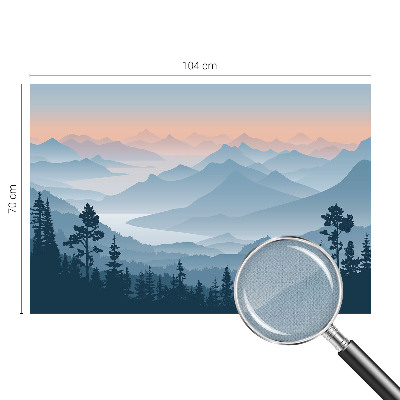 Selbstklebende Fototapete für die Wand mit einem Bergpanorama