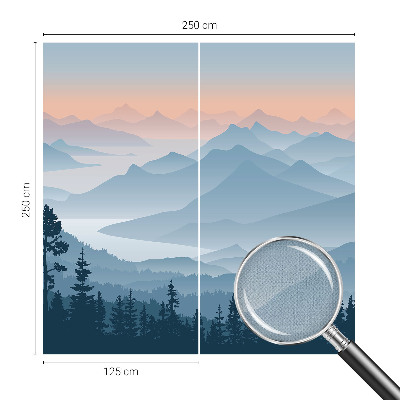 Selbstklebende Fototapete für die Wand mit einem Bergpanorama