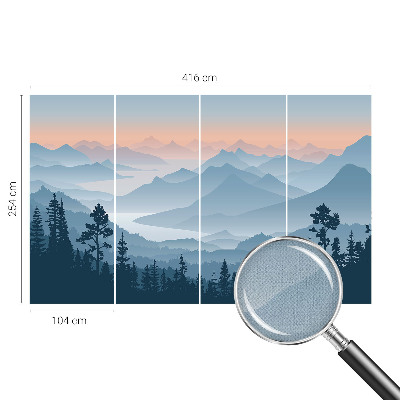 Selbstklebende Fototapete für die Wand mit einem Bergpanorama