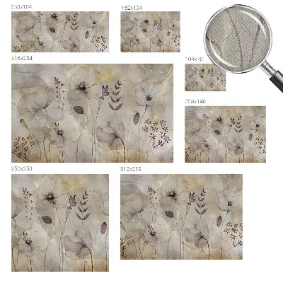 Fototapete in 3D-Optik mit zarten Blüten