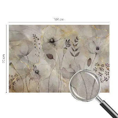 Fototapete in 3D-Optik mit zarten Blüten
