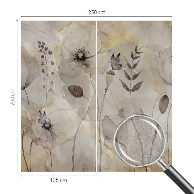 Fototapete in 3D-Optik mit zarten Blüten