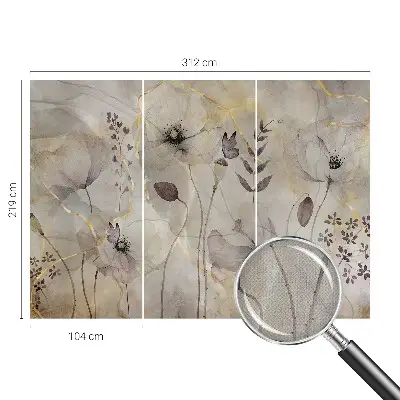 Fototapete in 3D-Optik mit zarten Blüten