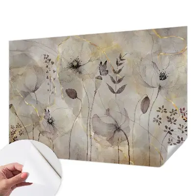 Fototapete in 3D-Optik mit zarten Blüten