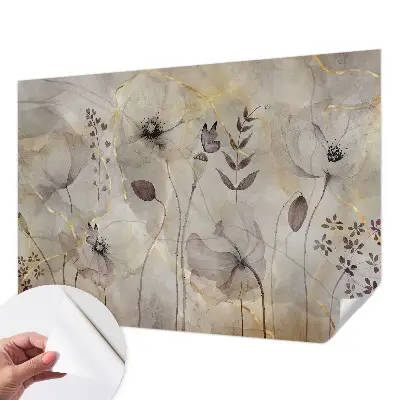 Fototapete in 3D-Optik mit zarten Blüten