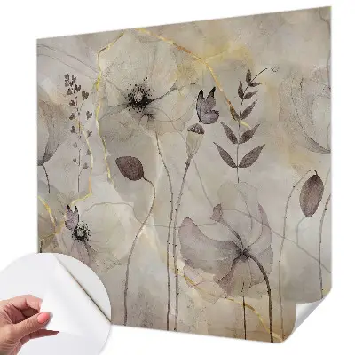 Fototapete in 3D-Optik mit zarten Blüten