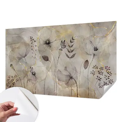 Fototapete in 3D-Optik mit zarten Blüten