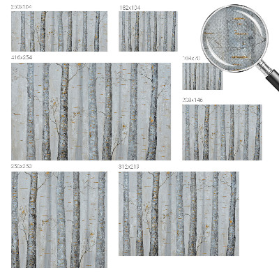 64D-Fototapete fürs Wohnzimmer Birken