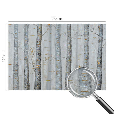 64D-Fototapete fürs Wohnzimmer Birken