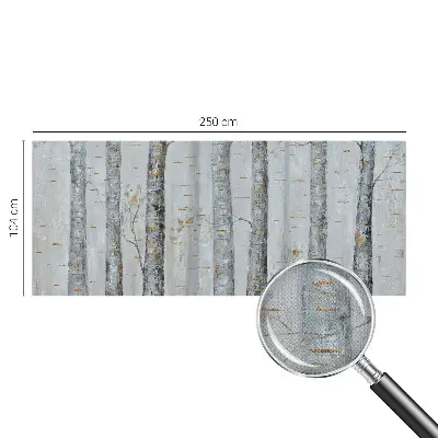 64D-Fototapete fürs Wohnzimmer mit Birkenmotiv