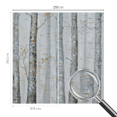 64D-Fototapete fürs Wohnzimmer Birken