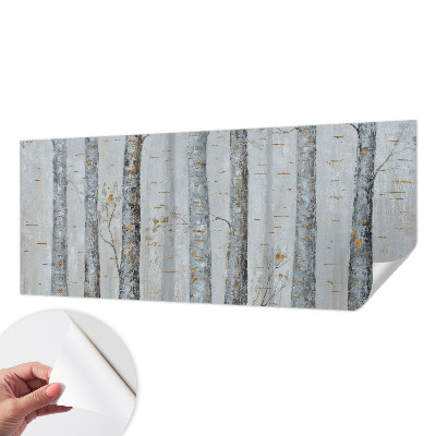 64D-Fototapete fürs Wohnzimmer Birken