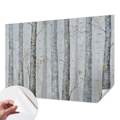 64D-Fototapete fürs Wohnzimmer Birken