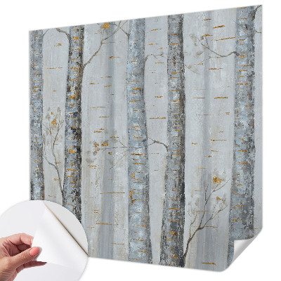 64D-Fototapete fürs Wohnzimmer Birken