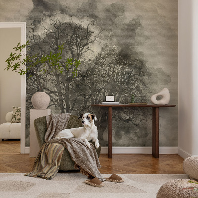 Vintage tapete Mysteriöse Bäume
