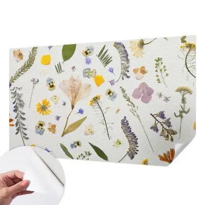 Selbstklebende Fototapete fürs Kinderzimmer mit Frühlingsblumen-Motiv