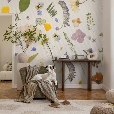 Selbstklebende Fototapete fürs Kinderzimmer mit Frühlingsblumen-Motiv