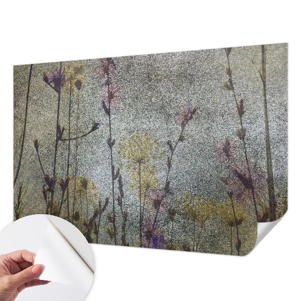 Selbstklebende Fototapete fürs Schlafzimmer mit Wildblumenmotiv
