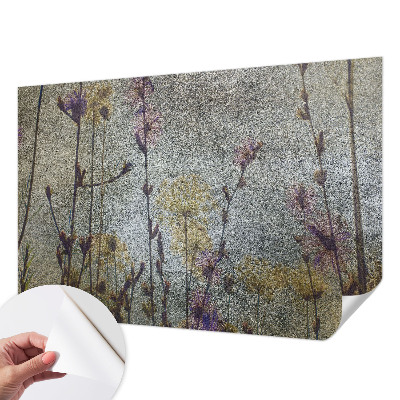 Selbstklebende Fototapete fürs Schlafzimmer mit Wildblumenmotiv