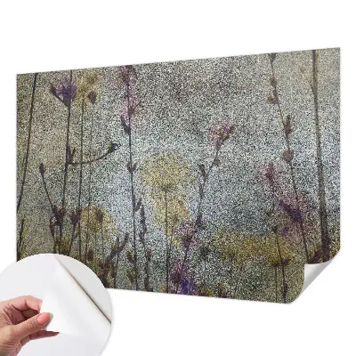 Selbstklebende Fototapete fürs Schlafzimmer mit Wildblumenmotiv