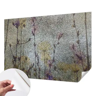 Selbstklebende Fototapete fürs Schlafzimmer mit Wildblumenmotiv