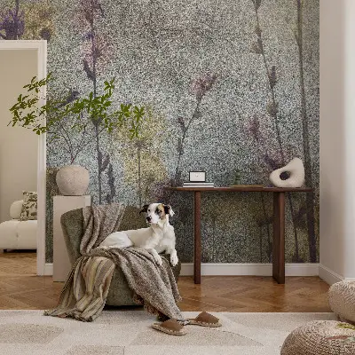 Selbstklebende Fototapete fürs Schlafzimmer mit Wildblumenmotiv