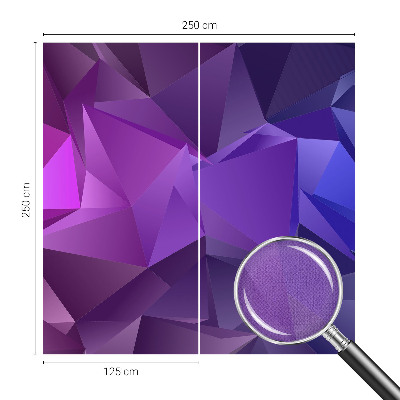 65D-Fototapete fürs Wohnzimmer mit lila Dreiecken als Motiv