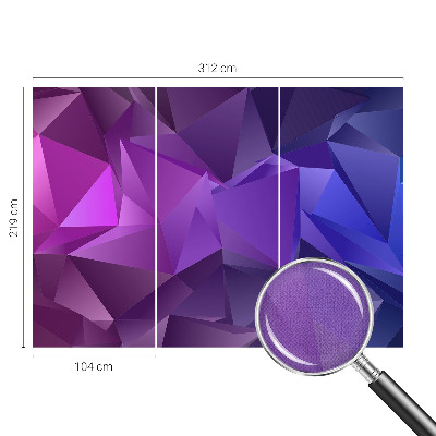 65D-Fototapete fürs Wohnzimmer Lila Dreiecke