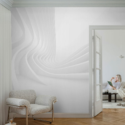 65D-Fototapete fürs Schlafzimmer mit wellenförmigem Linienmuster