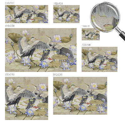 Vintage tapete Vögel und Lilien