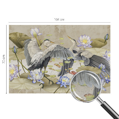 Vintage tapete Vögel und Lilien