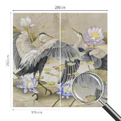 Vintage tapete Vögel und Lilien