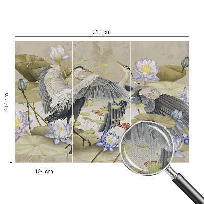 Vintage tapete Vögel und Lilien