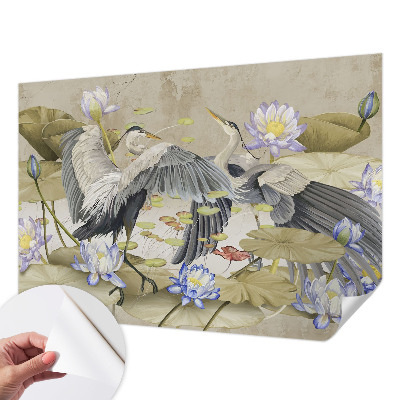 Vintage tapete Vögel und Lilien