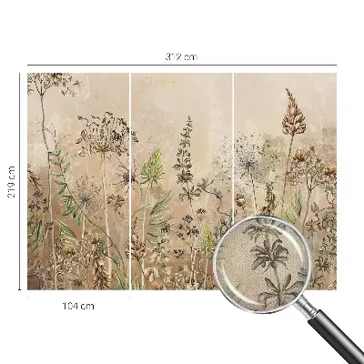 Selbstklebende Fototapete für die Wand mit rustikalem Blumenmotiv