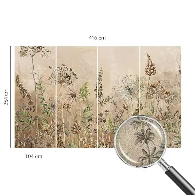 Selbstklebende Fototapete für die Wand mit rustikalem Blumenmotiv