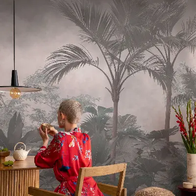 Selbstklebende Fototapete fürs Wohnzimmer mit exotischem Naturmotiv