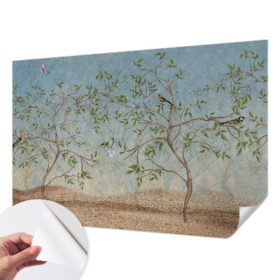 Selbstklebende Fototapete fürs Schlafzimmer Vögel in den Bäumen