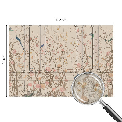 Motivtapete fürs Wohnzimmer Vögel und Blumen