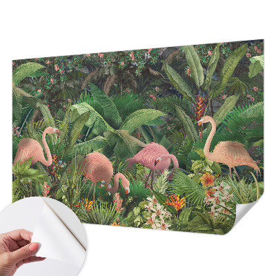 69D-Fototapete fürs Schlafzimmer mit rosa Flamingos