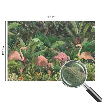69D-Fototapete fürs Schlafzimmer mit rosa Flamingos