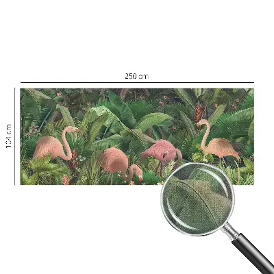 69D-Fototapete fürs Schlafzimmer mit rosa Flamingos