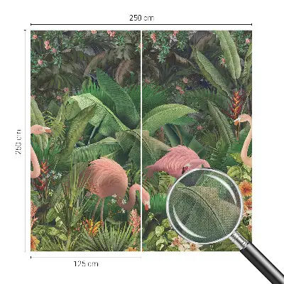 69D-Fototapete fürs Schlafzimmer mit rosa Flamingos